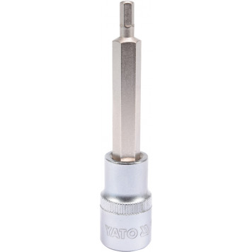 Головка YT-04391 торцевая c вставкой HEX 1/2", 5 мм, 100 мм YATO Головка YT-04391 торцевая c вставкой HEX 1/2", 5 мм, 100 мм YATO