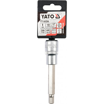 Головка YT-04394 торцевая c вставкой HEX 1/2", 8 мм, 100 мм YATO-2