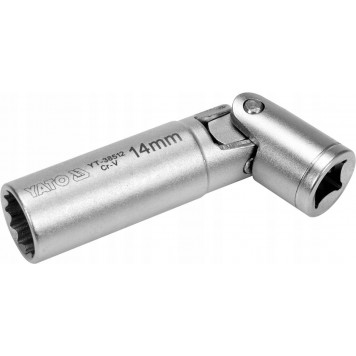 Головка YT-38512 свечная с шарниром 3/8", 14 мм, 12PT YATO