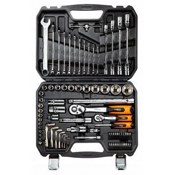 Набор 08-915 сменных головок 1/2", 1/4”, CrV, 77 шт. NEO-1