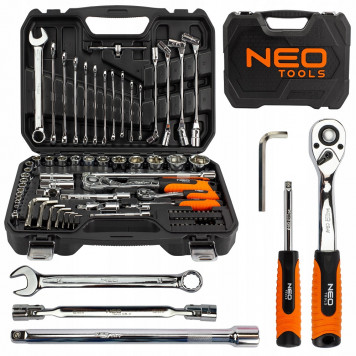 Набор 08-915 сменных головок 1/2", 1/4”, CrV, 77 шт. NEO-7