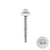 Саморез кровельный по дереву 4,8х35 мм, RAL 9003 (сигнальный белый), уп 250шт. DAXMER