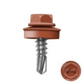 Саморез кровельный по металлу 5,5х25 мм, RAL 8004  (медно-коричневый), уп 250шт. DAXMER