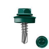 Саморез кровельный по металлу 5,5х19 мм, RAL 6005 (зеленый мох), уп 250шт. DAXMER