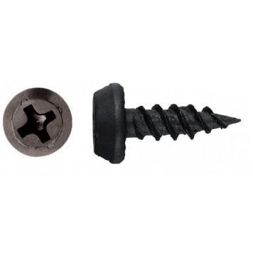 Саморез "блоха" 3,5х9,5 мм чёрный острый, уп 1000шт.