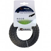 Леска B0138 для триммера 4,0 мм x 15 м, сечение витой квадрат, MAX 