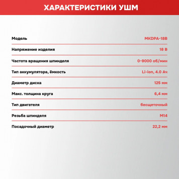 Набор аккумуляторных инструментов 18В E0092: гайковёрт ударный + УШМ 2х4,0 A/h ProfiPower-7