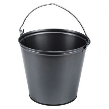 Ведро чёрное металлическое 12 л облегченное