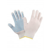 Перчатки 02Q0012-AL Х/Б легкие с ПВХ 10 класс, 3 нити, белые, S, 10/350 ALET