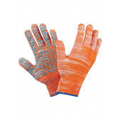 Перчатки 02Q0017-AL Х/Б плотные с ПВХ 10 класс, 6 нитей, оранжевые, L, 10/250  ALET