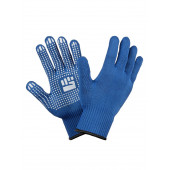 Перчатки 02Q0021-AL Х/Б 2-слойные с ПВХ 10 класс, 6 нитей, синие, L, 10/200 ALET