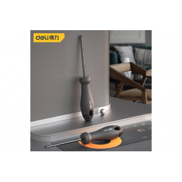 Отвёртка крестовая HT1206 "Home Series Black" PH2x150 мм Deli-2
