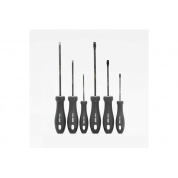 Набор HT1006 отвёрток "Home Series Black" 6шт SL3x75,SL5x100,SL6x150,PH0x75,PH1x100,PH2x150, Deli-4