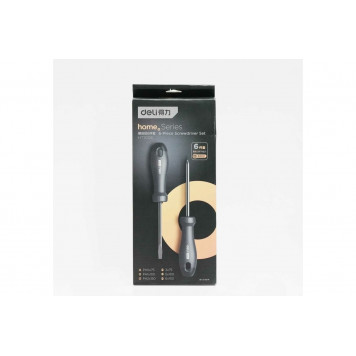 Набор HT1006 отвёрток "Home Series Black" 6шт SL3x75,SL5x100,SL6x150,PH0x75,PH1x100,PH2x150, Deli-5