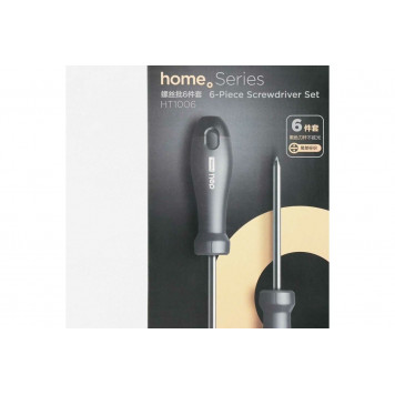 Набор HT1006 отвёрток "Home Series Black" 6шт SL3x75,SL5x100,SL6x150,PH0x75,PH1x100,PH2x150, Deli-6