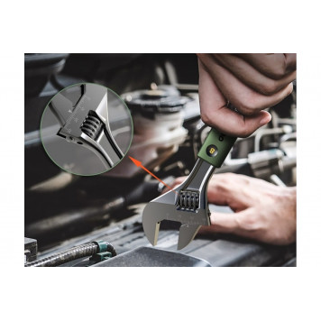 Ключ HT1508L разводной "Home Series Green" 200мм, Deli-3