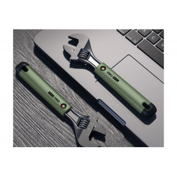 Ключ HT1508L разводной "Home Series Green" 200мм, Deli-4