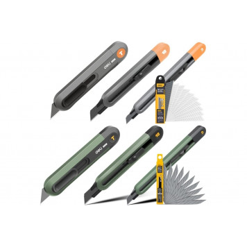 Нож технический HT4018L "Home Series Green" 18 мм, сегментированное лезвие Deli-6