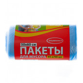 Пакеты ЭКОНОМ 35л 50шт голубые 