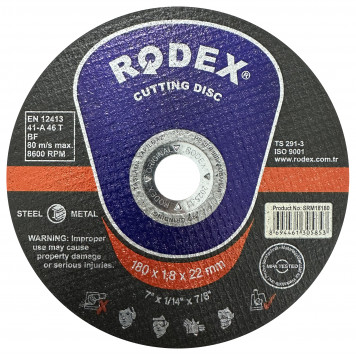 Круг RODEX отрезной по металлу 180х1,8х22,23 мм SRM18180