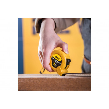 Рулетка DL9003B 3м х 16мм метрическая, корпус ударопрочный Deli-5