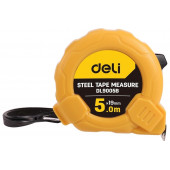Рулетка DL9005B 5м х 19мм метрическая, корпус ударопрочный Deli