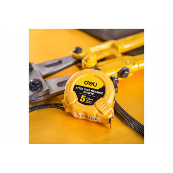 Рулетка DL9075B 7,5м х 25мм метрическая, корпус ударопрочный Deli-4