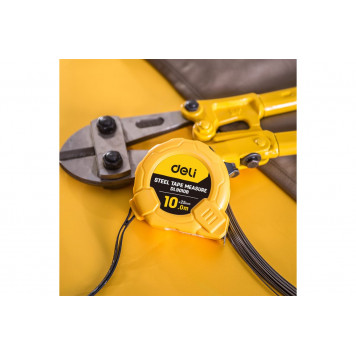 Рулетка DL9010B 10м х 25мм метрическая, корпус ударопрочный Deli-4