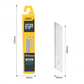 Лезвие DL-DP для ножа 18мм, 10шт, 2х-ступенчатое Deli-2