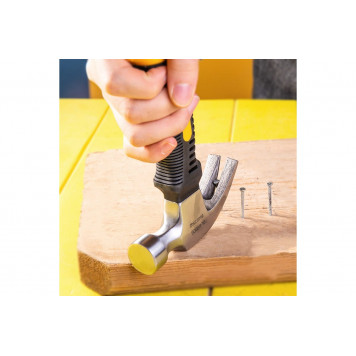 Молоток-гвоздодер DL441008 укороченный 250 гр, 160 мм, фиберглассовая рукоять DELI-2