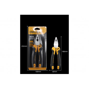 Плоскогубцы DL2007Z комбинированные 180мм двухкомпонентная рукоятка Deli-7