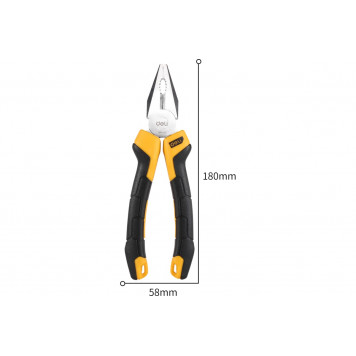 Плоскогубцы DL2007Z комбинированные 180мм двухкомпонентная рукоятка Deli-9