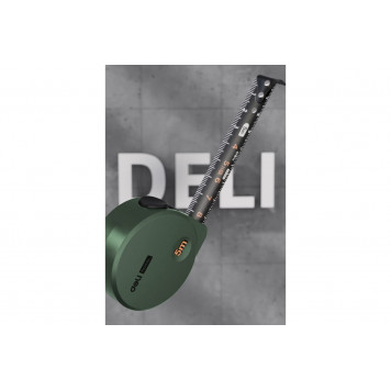 Рулетка HT8519L 5м х 19мм Home Series Green, софттач пластик, Deli-1