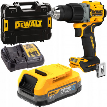 Шуруповёрт DCD805E1T-QW ударный бесщеточный 1 АКБ POWERSTAK 18В, в кейсе TSTAK DEWALT