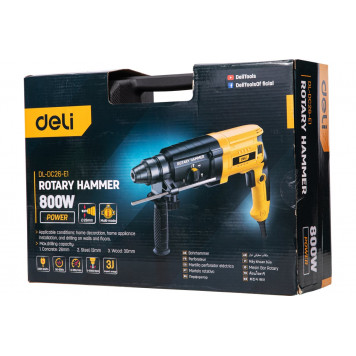 Перфоратор DL-DC26-E1 сетевой 800 Вт, SDS-PLUS, 3,0 Дж DELI-4