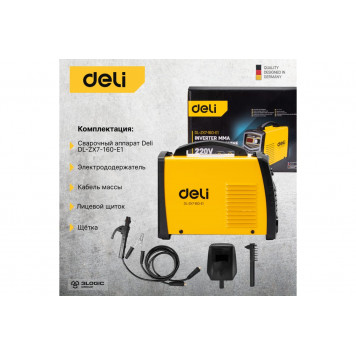 Сварочный аппарат инверторный Deli DL-ZX7-160-E1, 20-160А, 6,8кВт, Deli-4