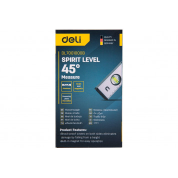 Уровень DL7001000B строительный магнитный 3 глазка, 1000мм, Deli-4
