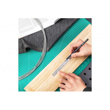 Линейка DL8015Y стальная 150мм, Deli-4