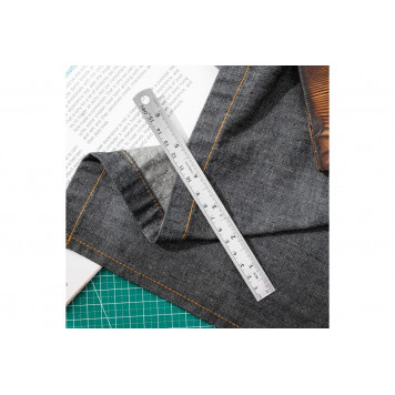 Линейка DL8015Y стальная 150мм, Deli-6