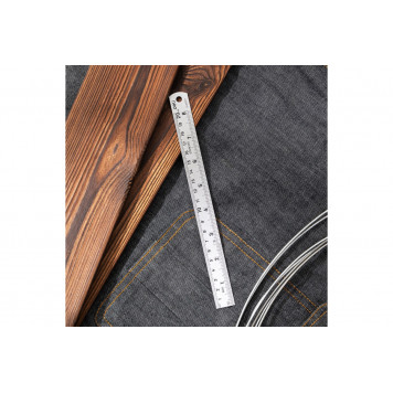 Линейка DL8020Y стальная 200мм, нержавеющая сталь Deli-3