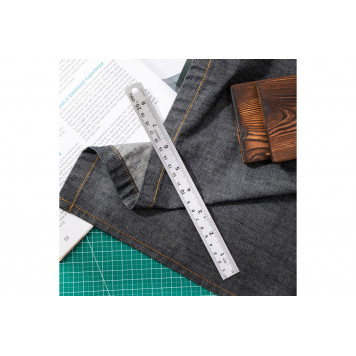 Линейка DL8020Y стальная 200мм, нержавеющая сталь Deli-6