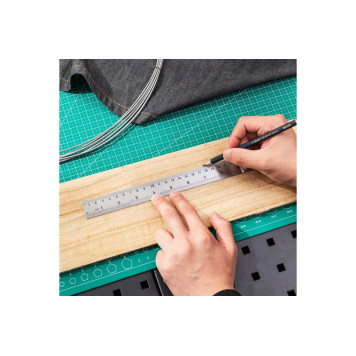 Линейка DL8030Y стальная 300мм, нержавеющая сталь Deli-5