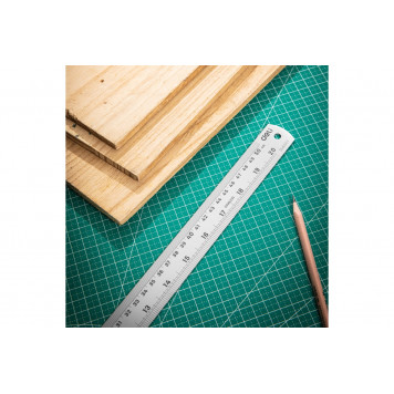 Линейка DL8050Y стальная 500мм нержавеющая сталь Deli-4