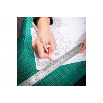 Линейка DL8050Y стальная 500мм нержавеющая сталь Deli-5