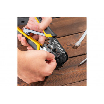 Клещи обжимные DL4971 с храповым механизмом (4P,6P,8P) 200 мм Deli-7