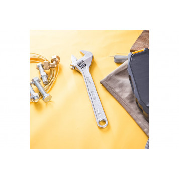 Ключ DL012A разводной 300 мм, 0-36 мм хромированный DELI-4