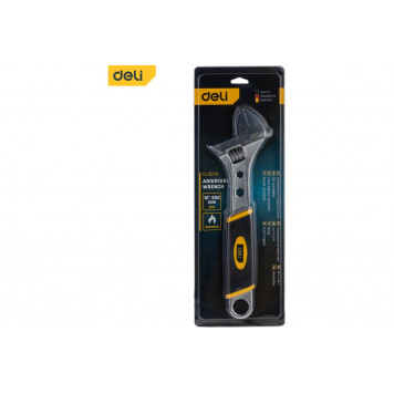 Ключ DL30110 разводной 250мм 0-33мм, с обрезиненной рукояткой, Deli-2