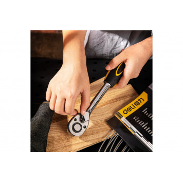 Трещотка DL2521 1/2", 255 мм, 45 зубьев DELI-2