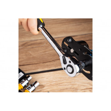 Набор DL0012T торцевых головок с трещоткой, 12 предметов, 1/4" (5,6,7,8,9,10,11,12,13,14 мм), Deli-4