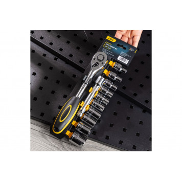 Набор DL2012T торцевых головок с трещоткой, 12 предметов 1/2" (10,11,12,13,14,15,17,19,21,24 мм), Deli-4